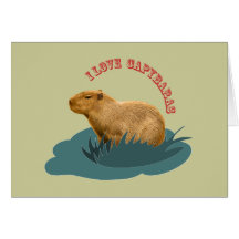 I love capybaras greeting cards