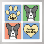 I Love Cardigan Welsh Corgis posters