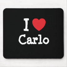 I love Carlo heart custom personalised Mousemats