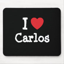 I love Carlos heart T-Shirt Mouse Mats
