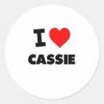 I Love Cassie Round Sticker