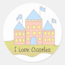 I Love Castles Round Sticker