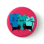 I love cats--Black Cat Art gifts Pinback Button