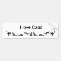 I love Cats bumper sticker