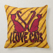 I Love Cats Throw Pillow