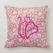 I Love Cats Throw Pillow