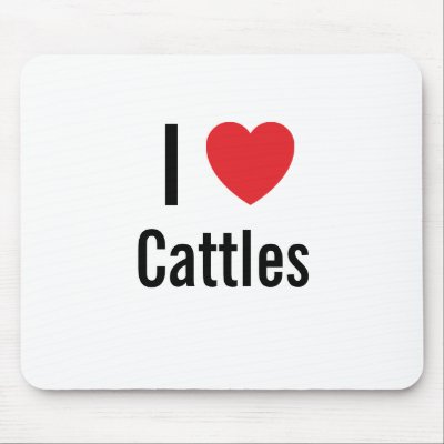 I love Cattles Mouse Mat by funnycustomtshirts