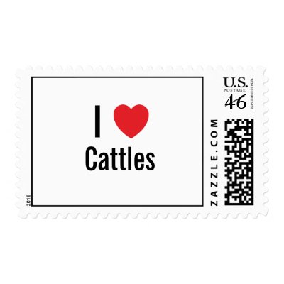 I love Cattles Postage Stamps by funnycustomtshirts