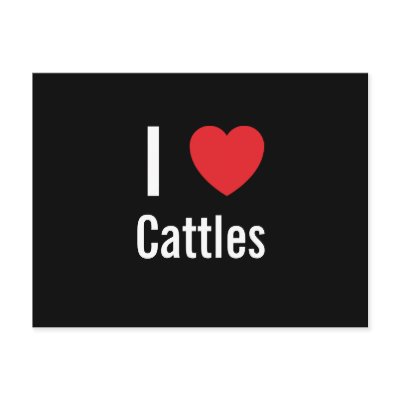 I love Cattles Postcard by funnycustomtshirts