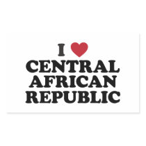 I Love Central African Republic Rectangle Stickers