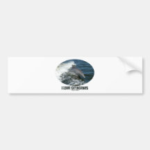 I Love Cetaceans (Bottlenose Dolphin Breaching) Bumper Stickers