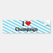 I Love Champaign, United States Bumper Stickers