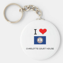 I Love Charlotte Court House Virginia Key Chain