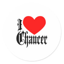 I Love Chaucer Round Sticker