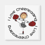 I Love Cheerleading Stick Figure Cheerleader Fridge Magnets