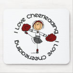 I Love Cheerleading Stick Figure Cheerleader Mousemat