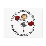 I Love Cheerleading Stick Figure Cheerleader Postcards