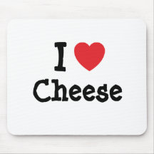 I love Cheese heart T-Shirt Mousemat