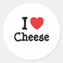 I love Cheese heart T-Shirt Round Sticker