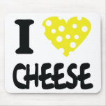 I love cheese icon mouse pads