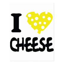 I love cheese icon postcards