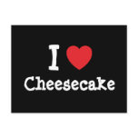 I love Cheesecake heart T-Shirt postcards