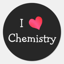 I Love Chemistry Round Stickers