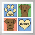 I Love Chesapeake Bay Retrievers posters