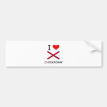 I Love CHICKASAW Alabama Bumper Stickers