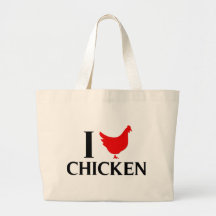 I Love Chicken Tote Bags