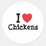 I love Chickens heart custom personalised Sticker