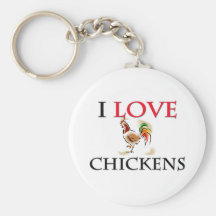 I Love Chickens Keychain