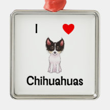 I Love Chihuahuas (picture) Christmas Ornament