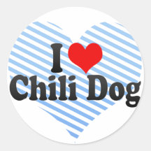 I Love Chilli Dog Stickers