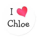 I Love Chloe stickers