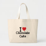I love Chocolate Cake heart T-Shirt Canvas Bag