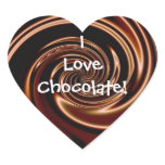 I Love Chocolate! Heart Stickers