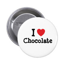 I love Chocolate heart T-Shirt Button