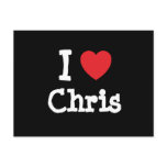 I love Chris heart custom personalised postcards