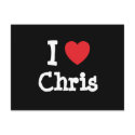 I love Chris heart T-Shirt postcards