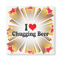 I Love Chugging Beer Refrigerator Magnet