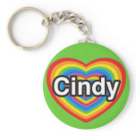 I love Cindy. I love you Cindy. Heart keychains