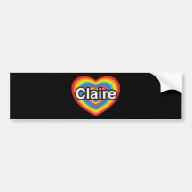 I love Claire. I love you Claire. Heart Bumper Stickers
