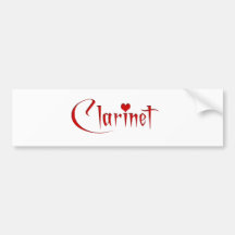 I Love Clarinet Bumper Sticker