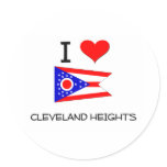 I Love Cleveland Heights Ohio Round Stickers