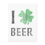 I Love (clover) beer postcards
