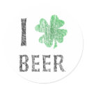 I Love (clover) beer stickers