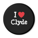 I love Clyde heart custom personalised magnets