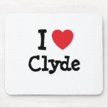 I love Clyde heart custom personalised mousepads