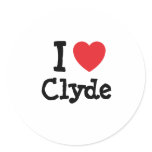 I love Clyde heart custom personalised stickers